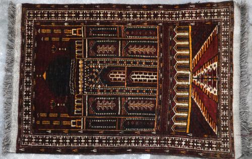 Prayer Rug Kiziliyak or Ersari Turkoman Afghan