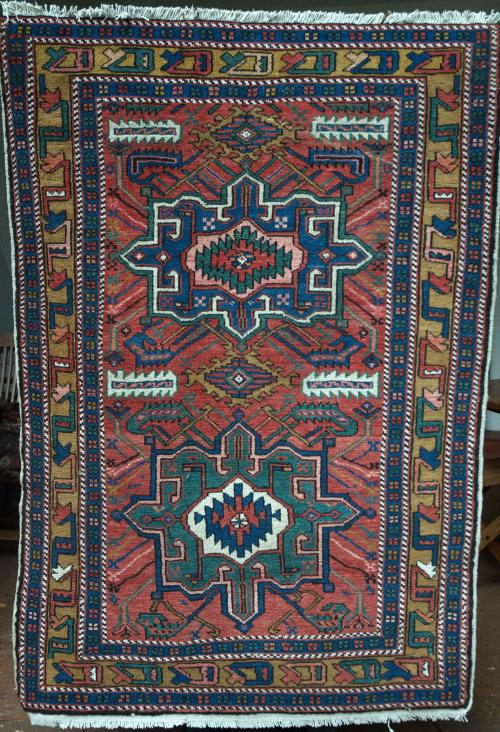Kazak Caucasian Old Rug hand-spun wool