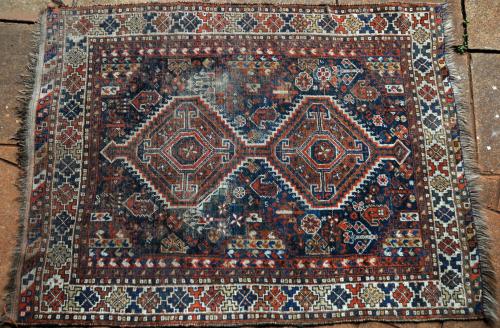Antique Afshar Tribal Persian Rug with natural dyes