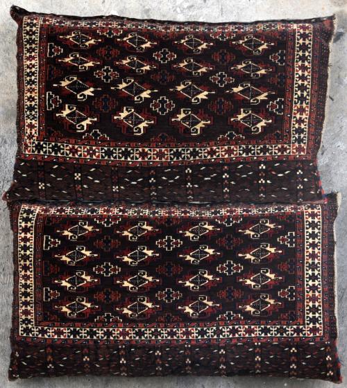 Antique Yomut Turkoman Tribal Central Asia Jawals Pair stuffed