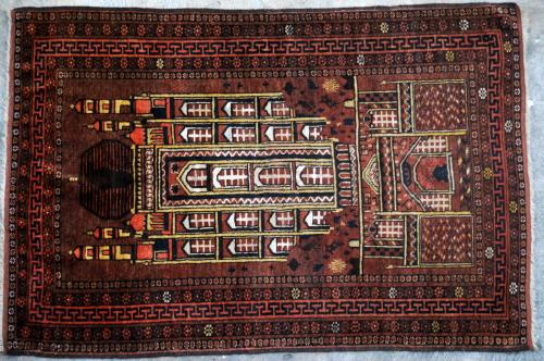 Antique Afghan or Central Asian Kizilayak Turkoman Prayer Rug
