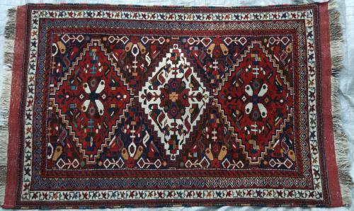 Colourful Tribal Afshar Persian Rug natural dyes hand-spun wool
