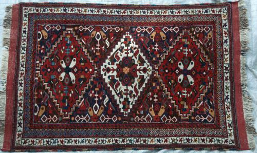 Colourful Tribal Afshar Persian Rug natural dyes hand-spun wool