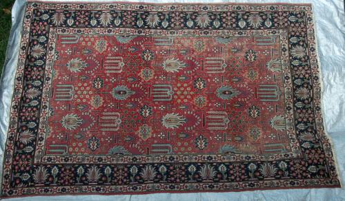 Antique Tabriz Persian Carpet soft natural dyes hand-spun wool