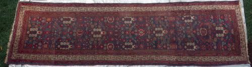 Antique Serabend Persian Runner natural dyes hand-spun wool