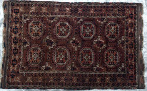 Antique Afghan Baluch Taimuri Rug Salor Turkoman guls