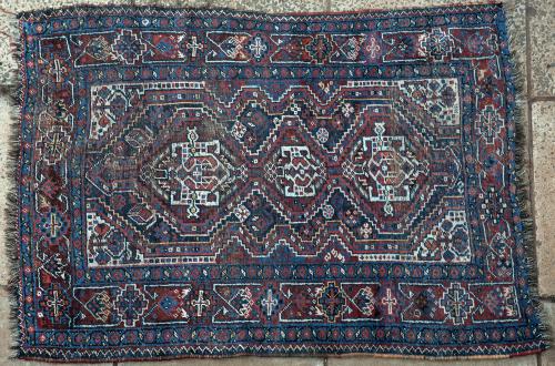 Antique Qashqa'i tribal Persian rug