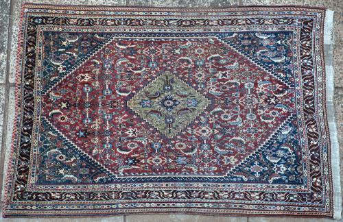 Old to antique Qashqa'i or Abedeh Persian tribal rug