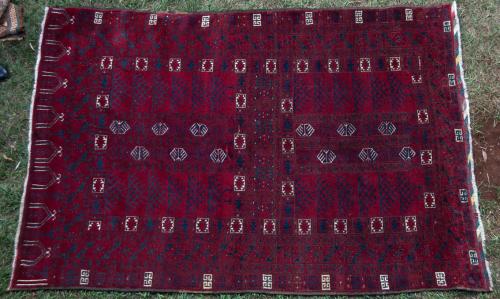 Old Afghan Ersari Hatchelu Rug hand-spun wool