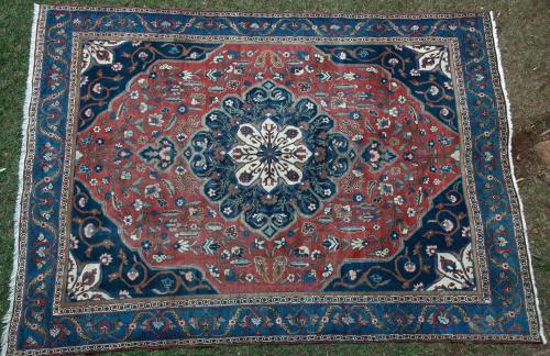 Antique Tabriz Persian Carpet soft natural dyes hand-spun wool