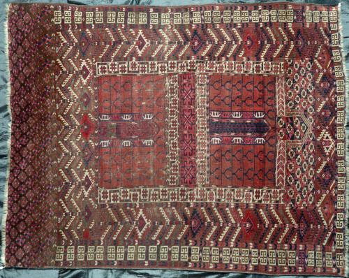 Antique Tekke Ensi or Hatchelu tribal Rug