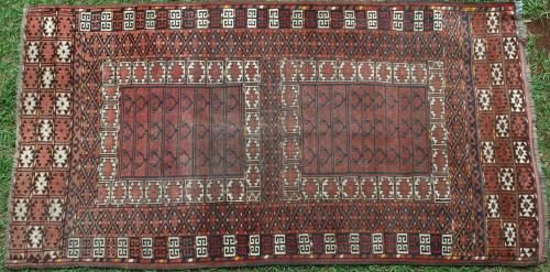 Antique Afghan Kizilayak Hatchlu or Engsi rug