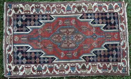 Antique Mazlaghan Persian Rug