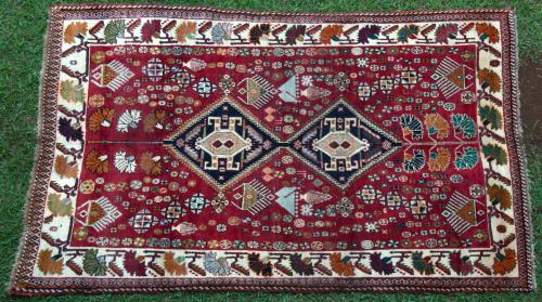 Tribal Qashqa'i Rug with animal motifs