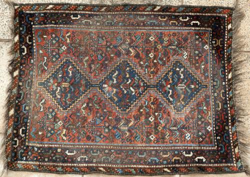 Antique Kamseh Confederacy Persian tribal rug