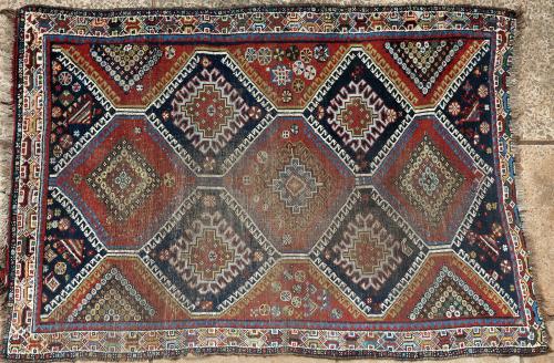 Antique Qashqa'i tribal Persian rug