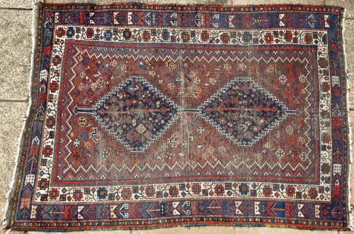 Antique Kamseh Confederacy Persian tribal rug