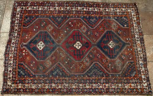 Antique Qashqa'i tribal Persian rug