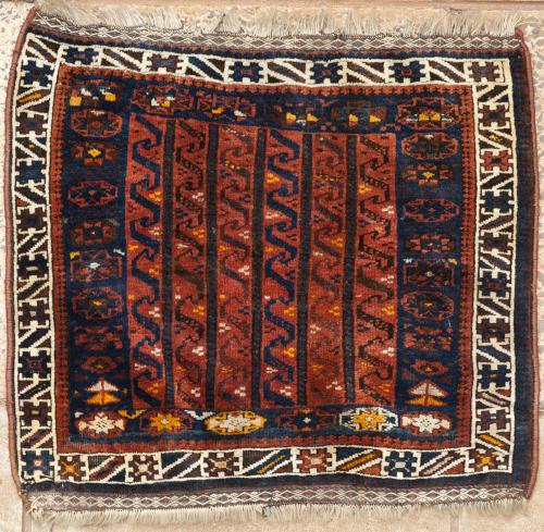 Old or antique Qashqa'i Tribal Persian khorjin bagface