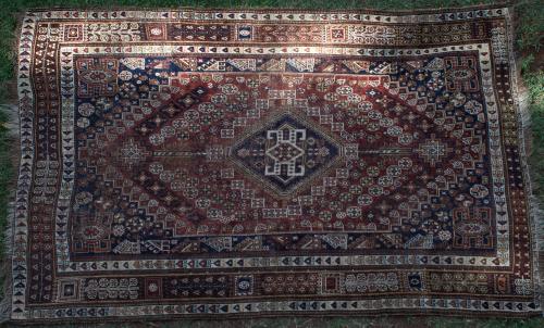 Antique Tribal Qashqa'i Persian Rug