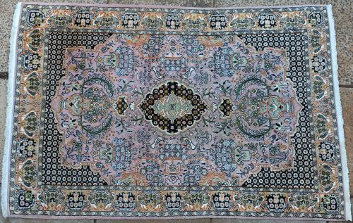 Kashmir wool and silk rug