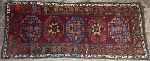 Antique Kazak Caucasian Runner