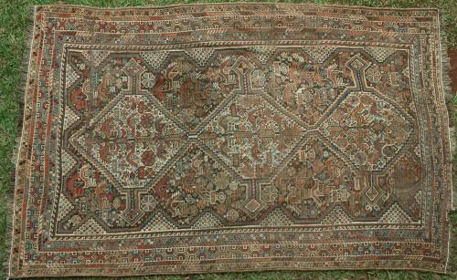 Antique Khamseh Confederacy Tribal Persian Rug