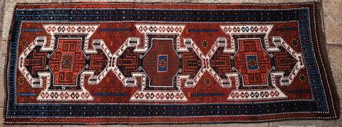 Antique of old Caucasian Kazak runner