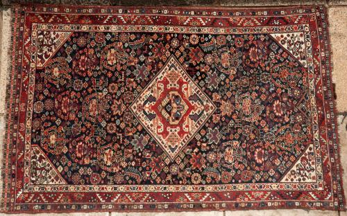 Antique Qashqa'i tribal Persian rug