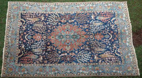 Antique Tabriz Persian Carpet soft natural dyes hand-spun wool