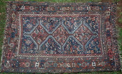 Antique Khamseh Confederacy tribal Persian Rug