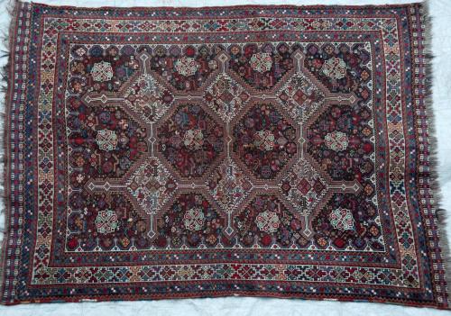 Antique Kamseh Confederacy Persian Tribal Rug