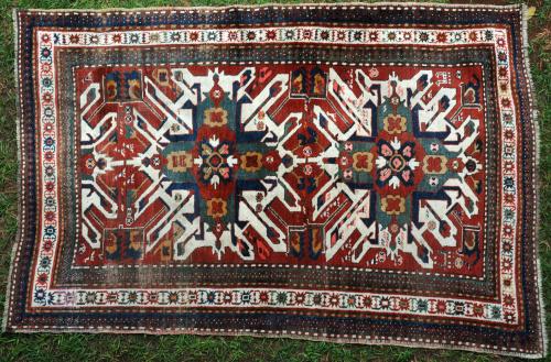 Antique Karabagh Caucasian Chelaberd 'Eaglestar' Kazak