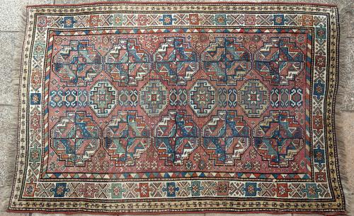 Antique Kazak Caucasian Rug in Tekke design