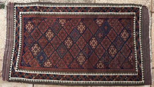 Old or antique Baluch Afghan prayer rug