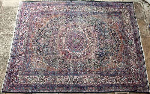 Antique Khorasan or Mashad Persian Carpet