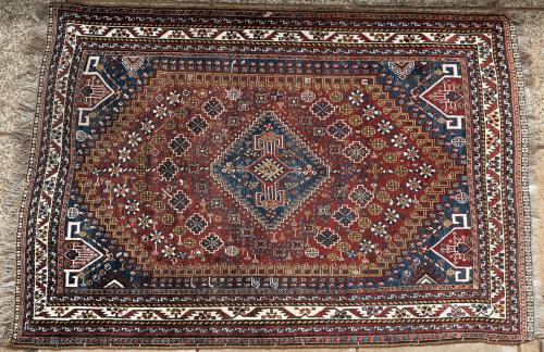 Old or antique Qashqa'i Tribal Persian rug